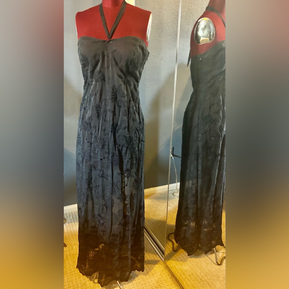 Navy Blue Halter Dress